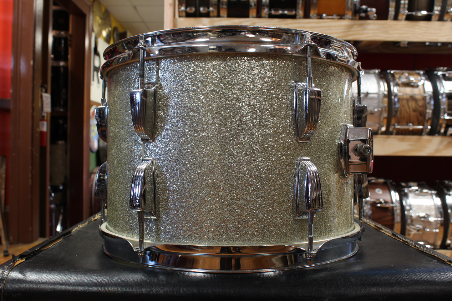 1960s Ludwig Downbeat Outfit in Sparkling Silver Pearl 14x20 9x13 14x14