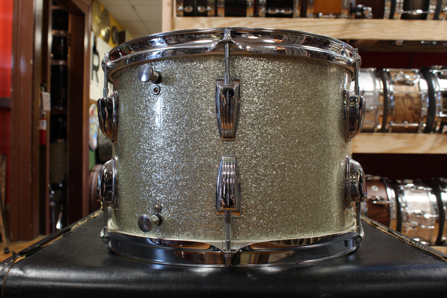 1960s Ludwig Downbeat Outfit in Sparkling Silver Pearl 14x20 9x13 14x14