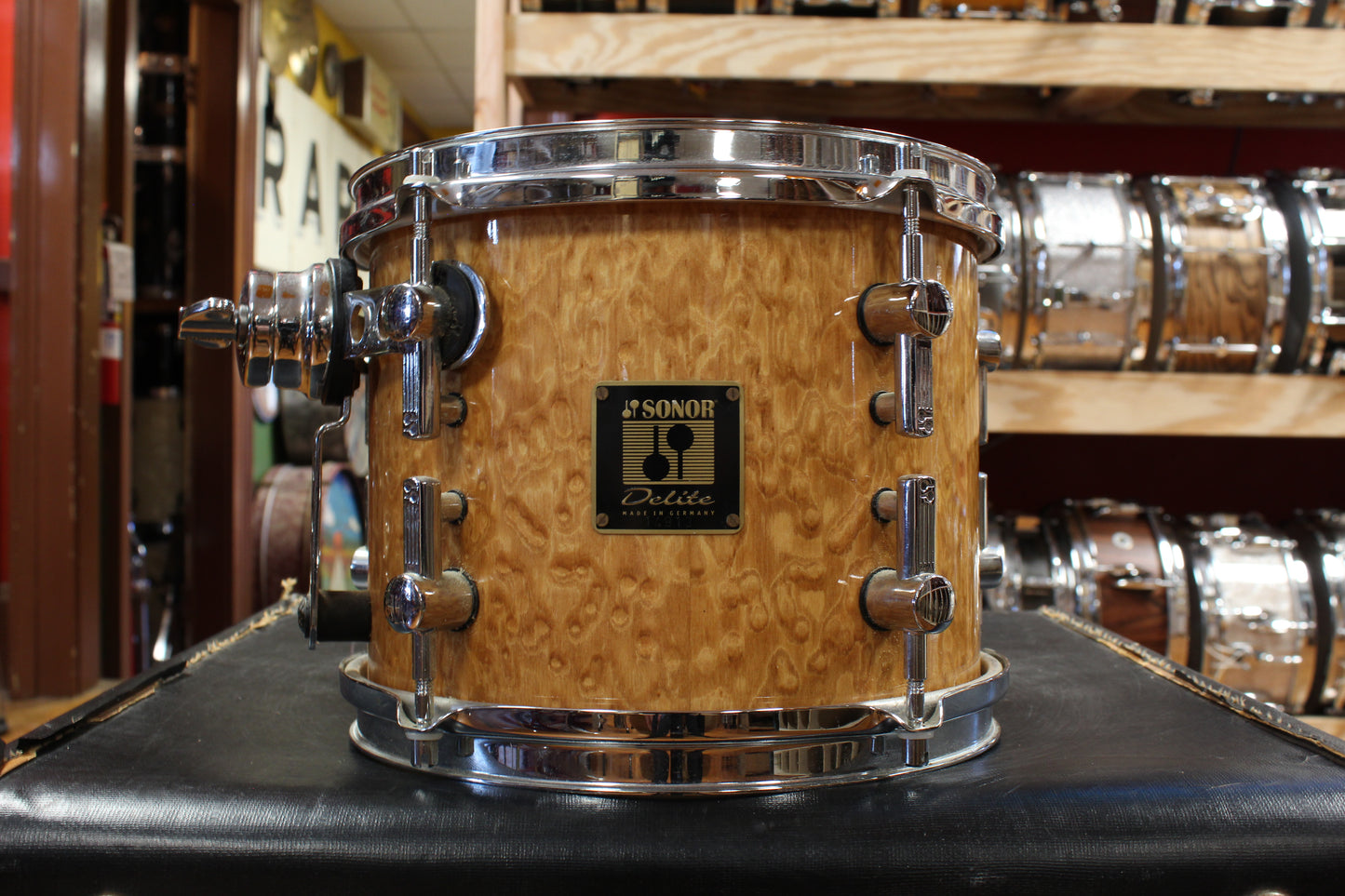Early 2000s Sonor Delite Outfit in Natural Birdseye Maple 18x20 8x10 9x12 14x14