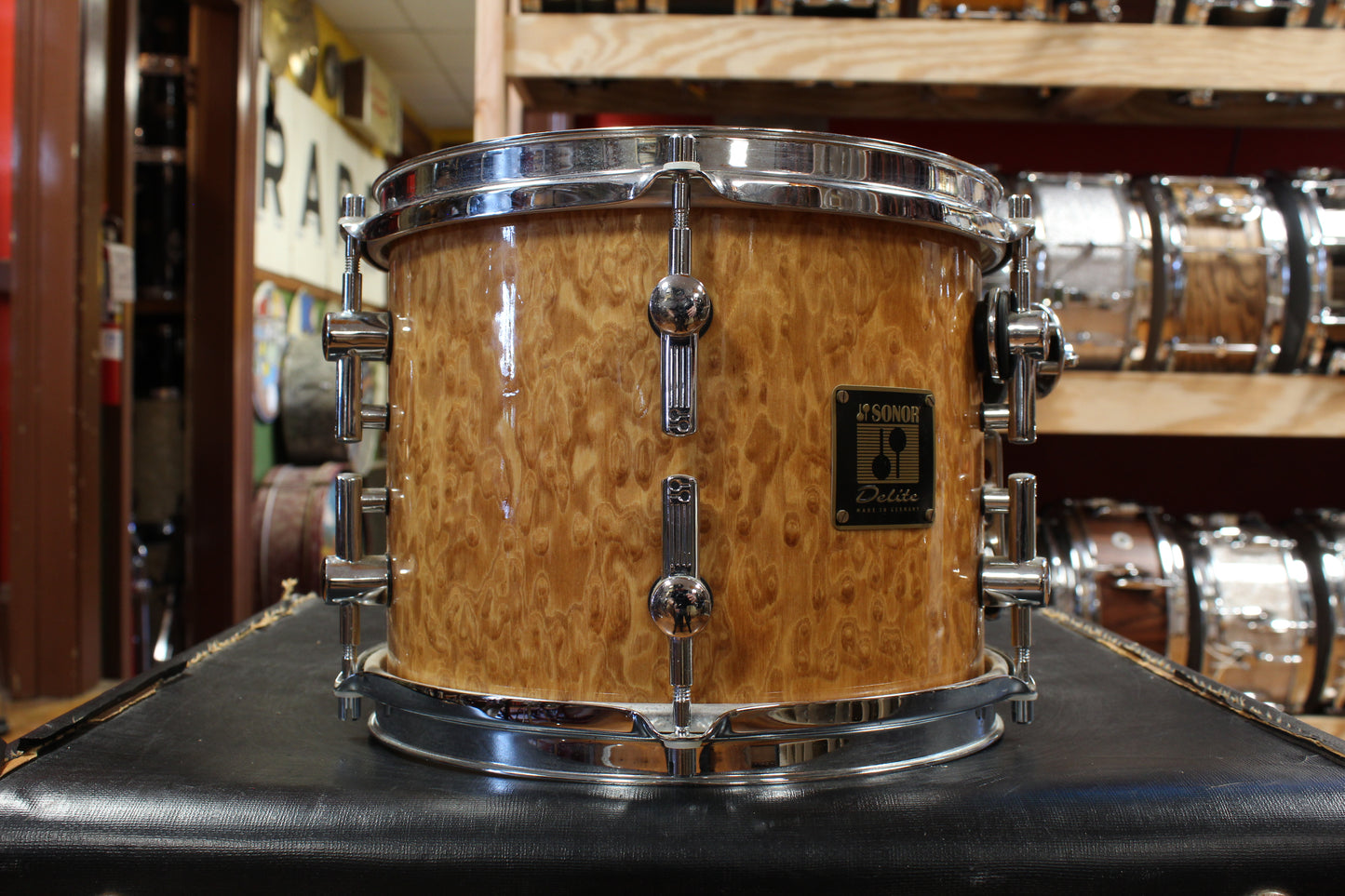 Early 2000s Sonor Delite Outfit in Natural Birdseye Maple 18x20 8x10 9x12 14x14