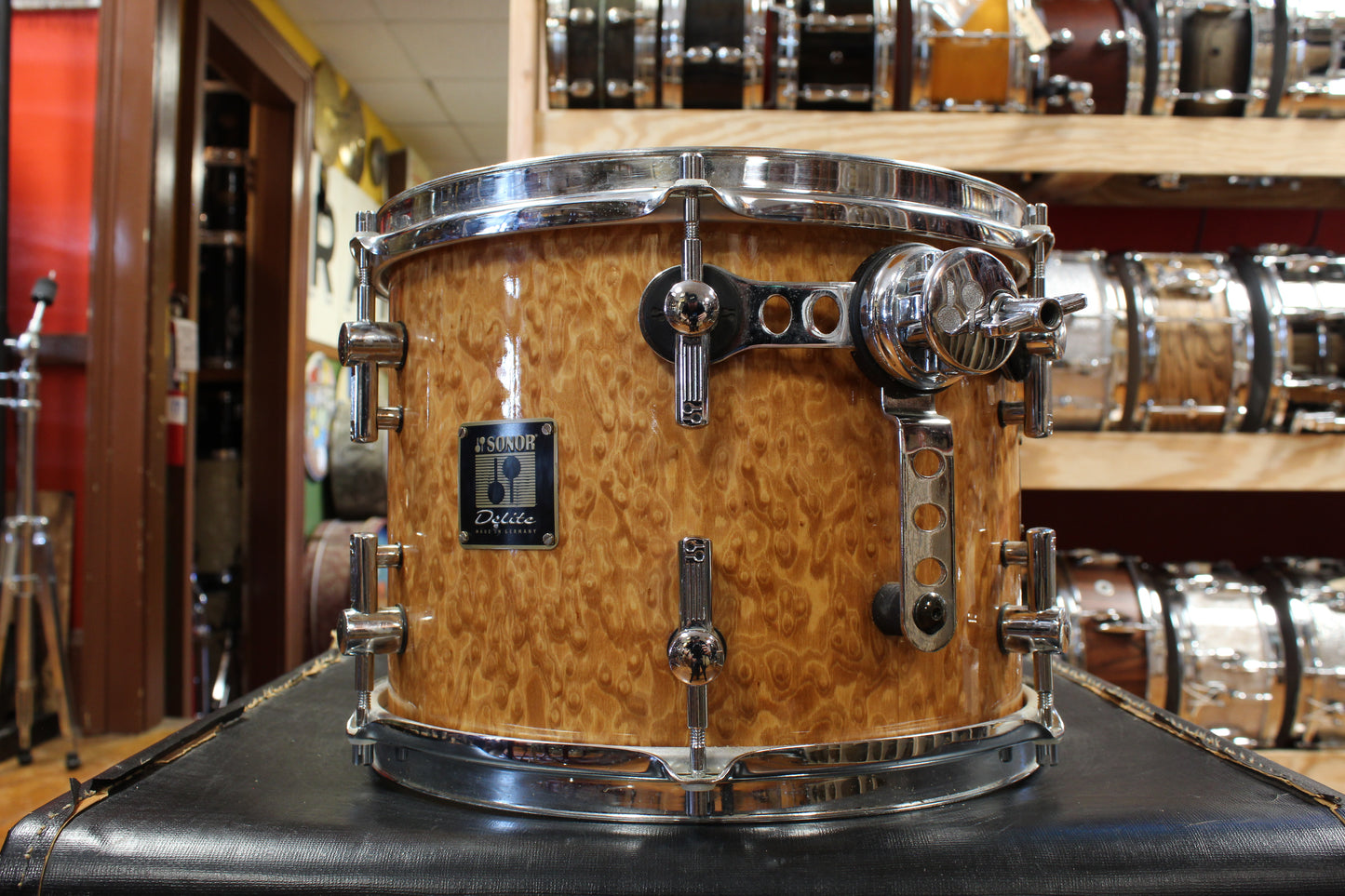 Early 2000s Sonor Delite Outfit in Natural Birdseye Maple 18x20 8x10 9x12 14x14