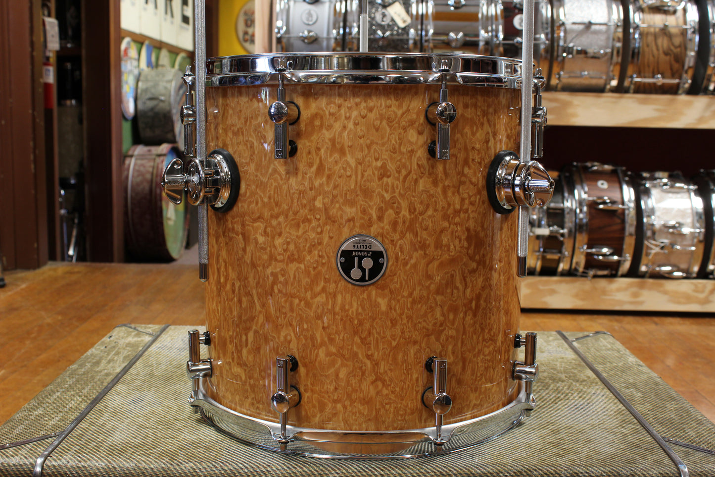 Early 2000s Sonor Delite Outfit in Natural Birdseye Maple 18x20 8x10 9x12 14x14