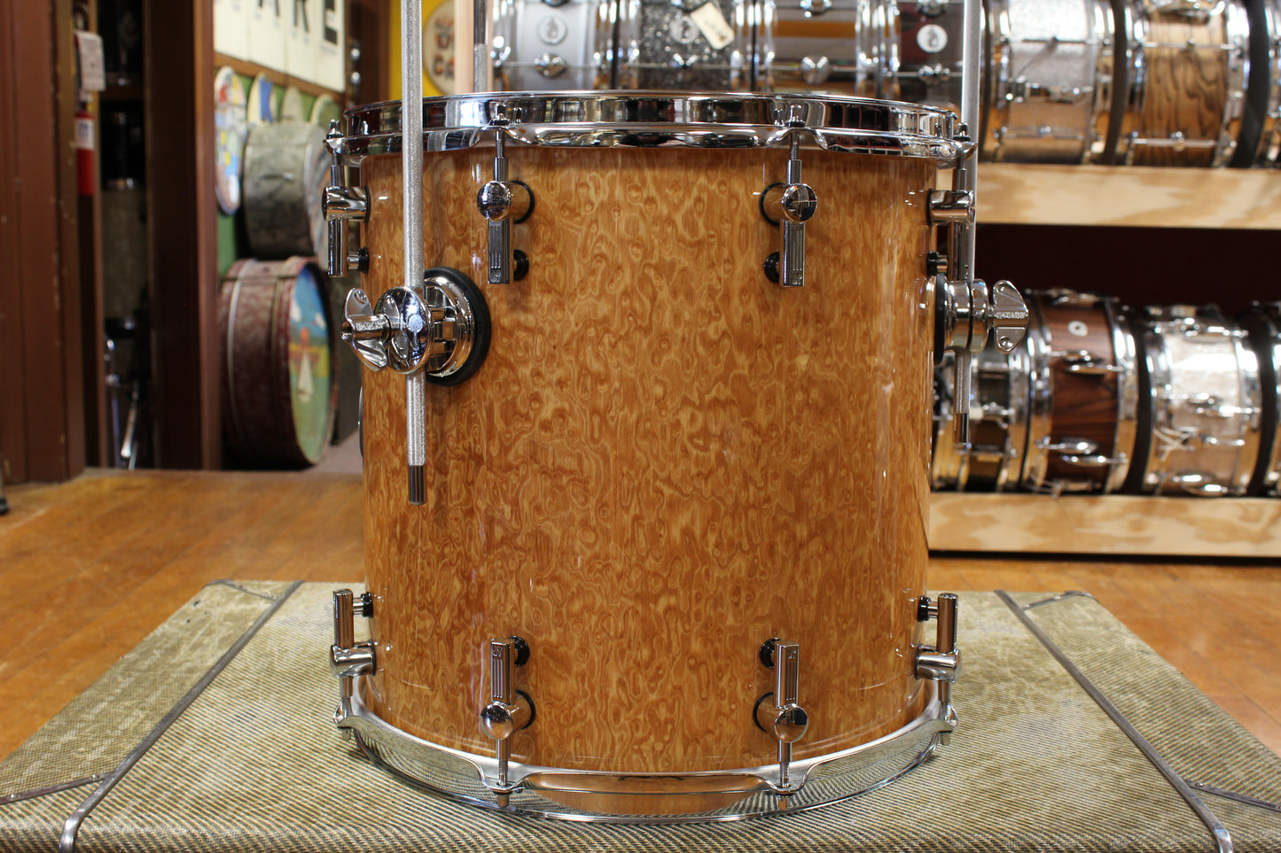 Early 2000s Sonor Delite Outfit in Natural Birdseye Maple 18x20 8x10 9x12 14x14