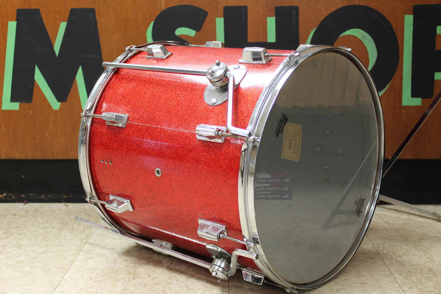 1960 Rogers Cleveland era 16"x16" Floor Tom in Red Sparkle