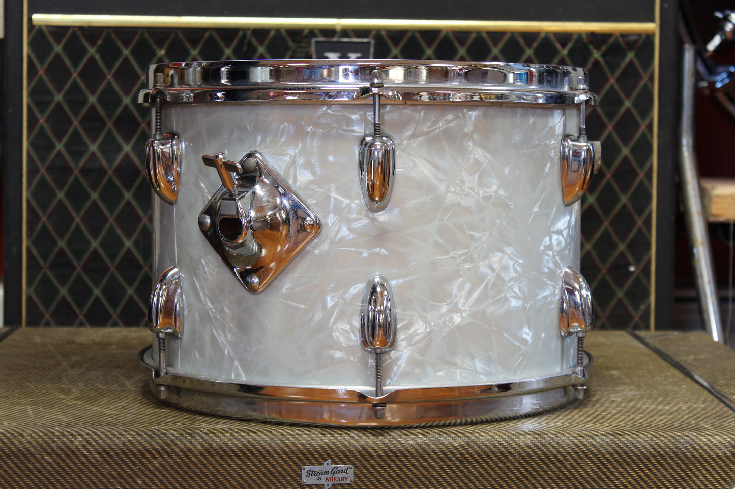 1970s Slingerland in White Marine Pearl 14x22 16x16 9x13