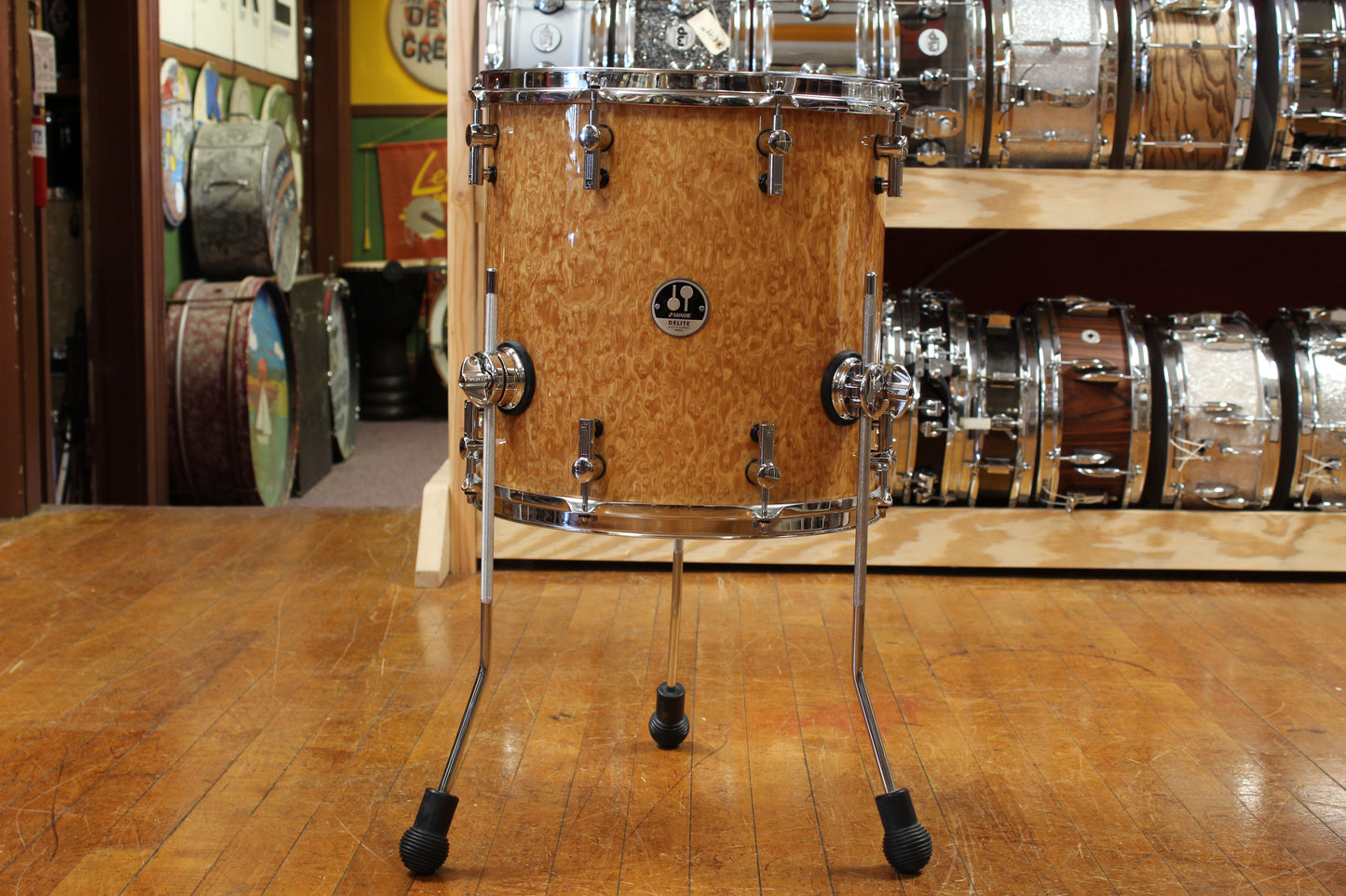 Early 2000s Sonor Delite Outfit in Natural Birdseye Maple 18x20 8x10 9x12 14x14