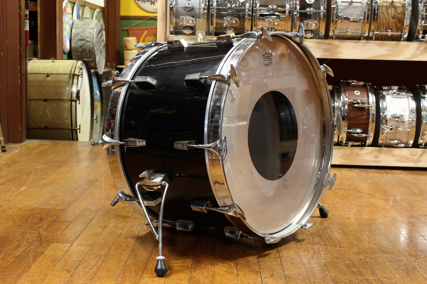 1980s Sonor Phonic Drum Kit in Black 14x22 12x15 10x14 9x13