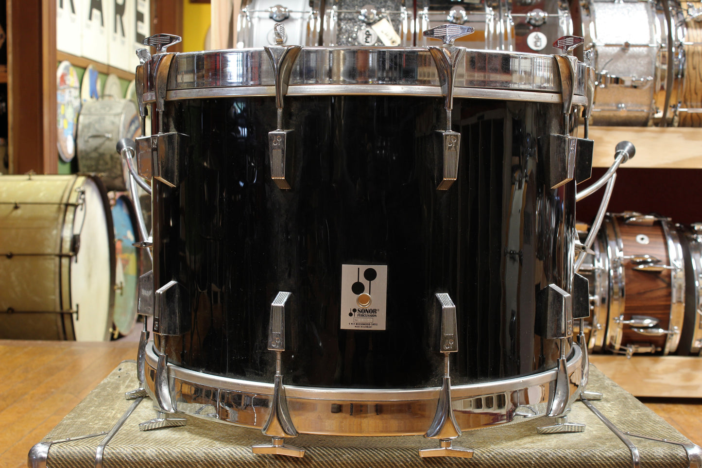 1980s Sonor Phonic 14x22 Bass Drum in Black