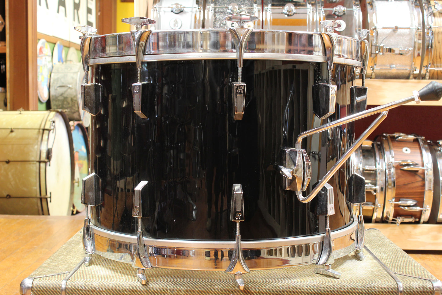 1980s Sonor Phonic Drum Kit in Black 14x22 12x15 10x14 9x13
