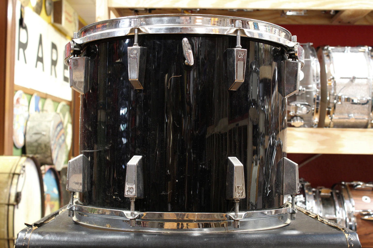 1980s Sonor Phonic Drum Kit in Black 14x22 12x15 10x14 9x13