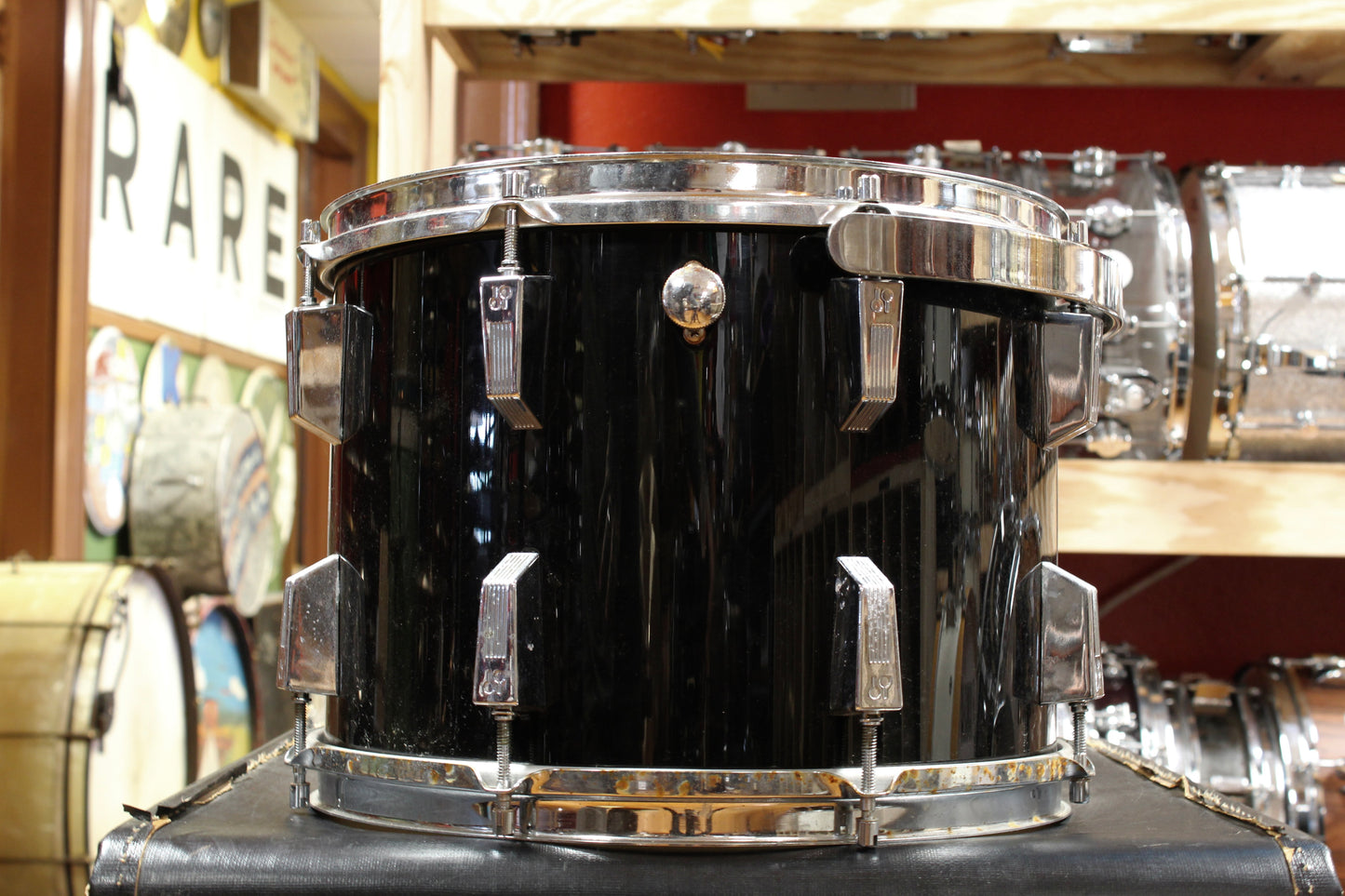 1980s Sonor Phonic Drum Kit in Black 14x22 12x15 10x14 9x13