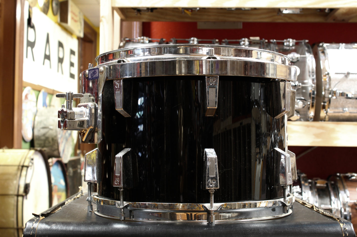1980s Sonor Phonic Drum Kit in Black 14x22 12x15 10x14 9x13