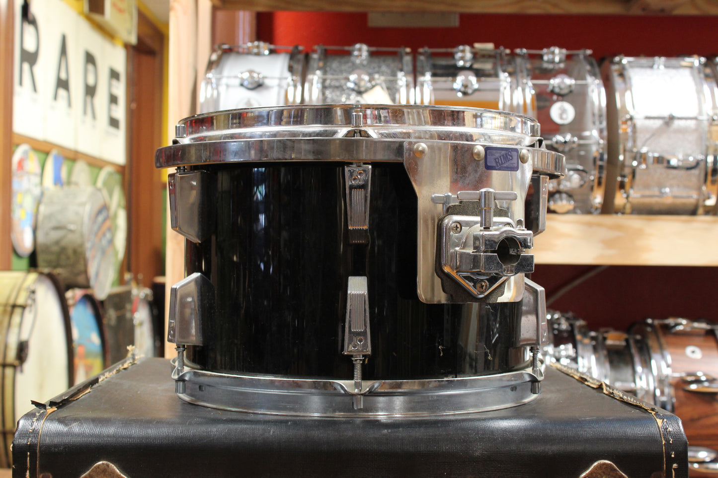 1980s Sonor Phonic Drum Kit in Black 14x22 12x15 10x14 9x13