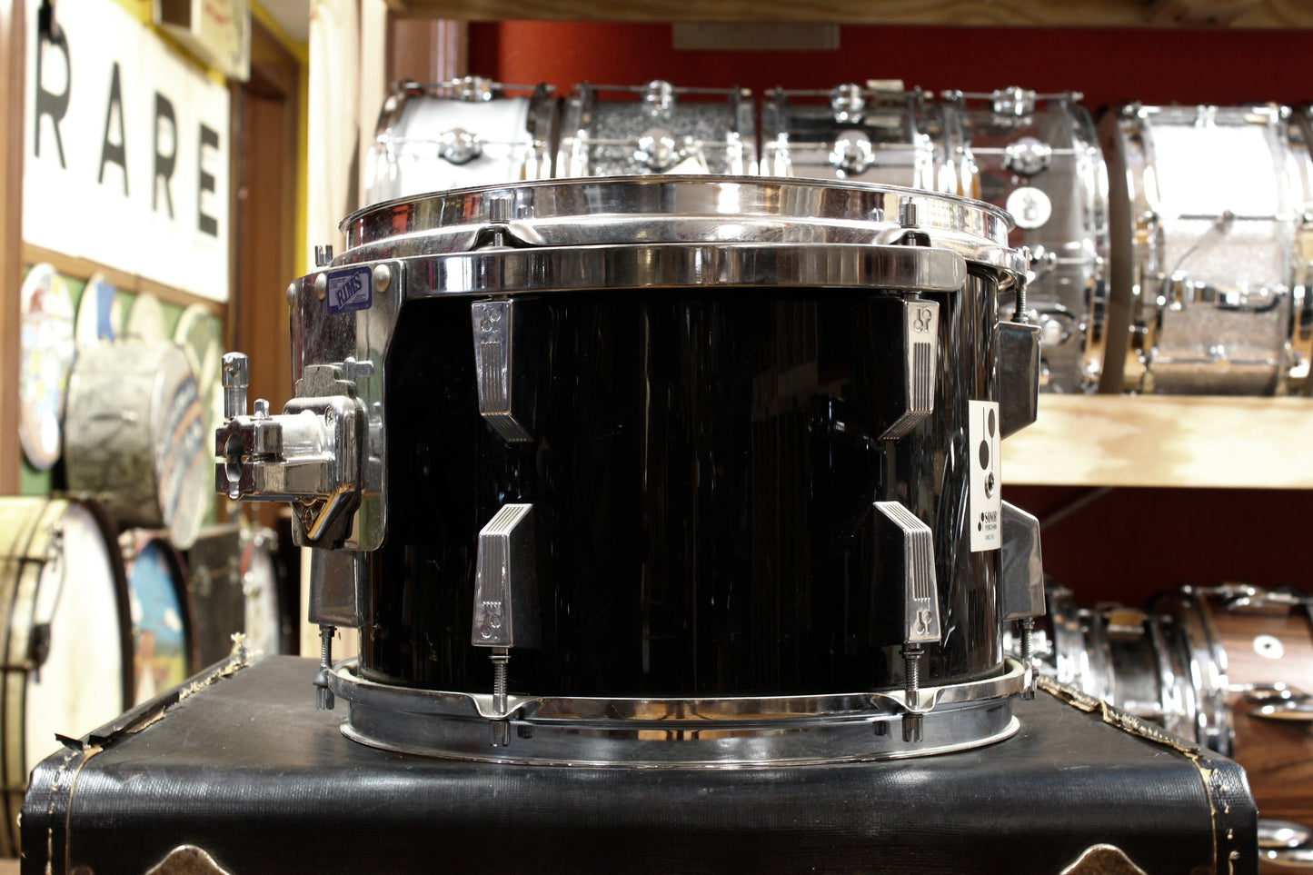 1980s Sonor Phonic Drum Kit in Black 14x22 12x15 10x14 9x13