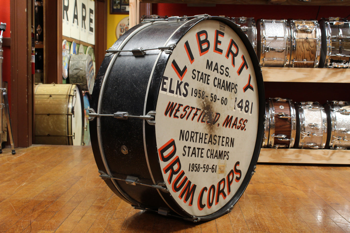 1940s Leedy 10x30 Spartan Scotch Type Bass Drum in Black Sparkle