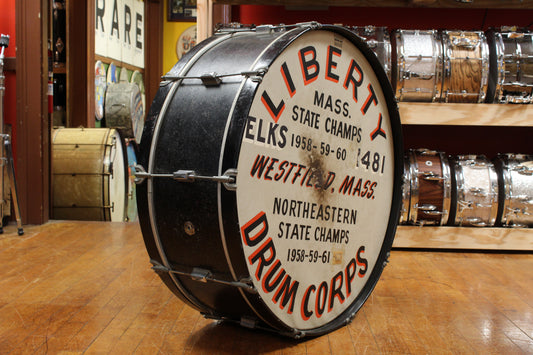 1940s Leedy 10x30 Spartan Scotch Type Bass Drum in Black Sparkle