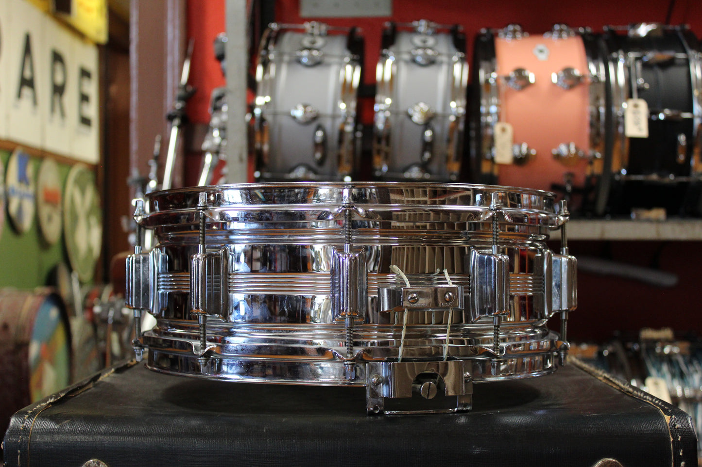1960s Rogers Chrome Over Brass 5x14  Dyna-sonic Snare Drum #20148