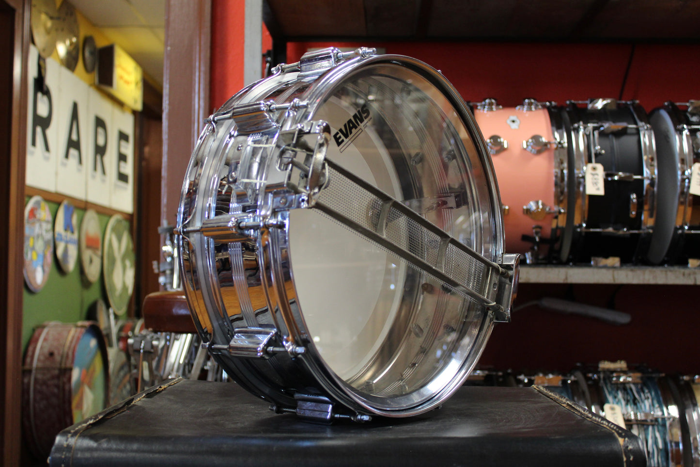 1960s Rogers Chrome Over Brass 5x14  Dyna-sonic Snare Drum #20148