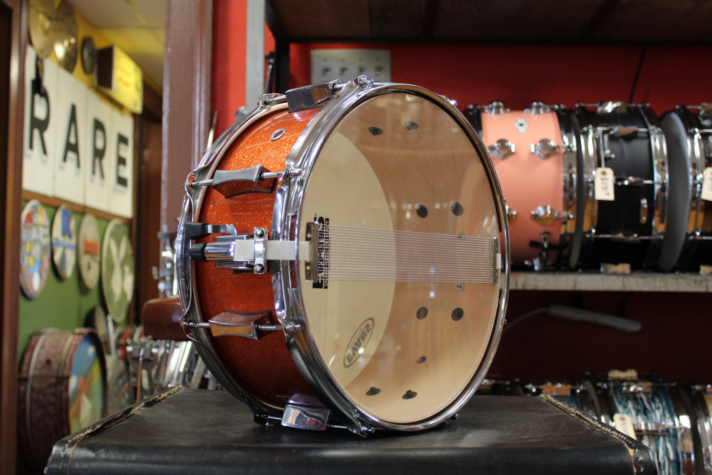 Pork Pie 6x13 Snare Drum in Amber Sparkle