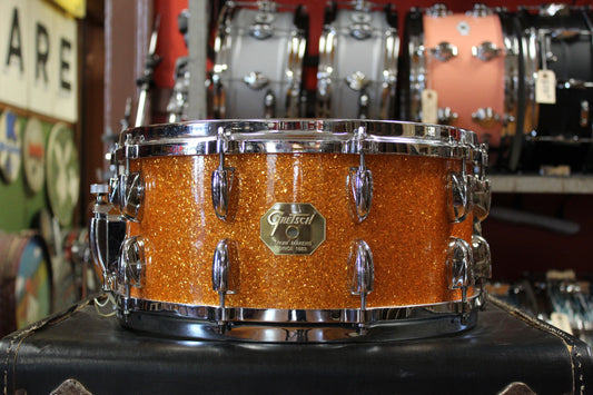 Gretsch 6.5x14 USA Custom Snare Drum in Gold Glass Glitter