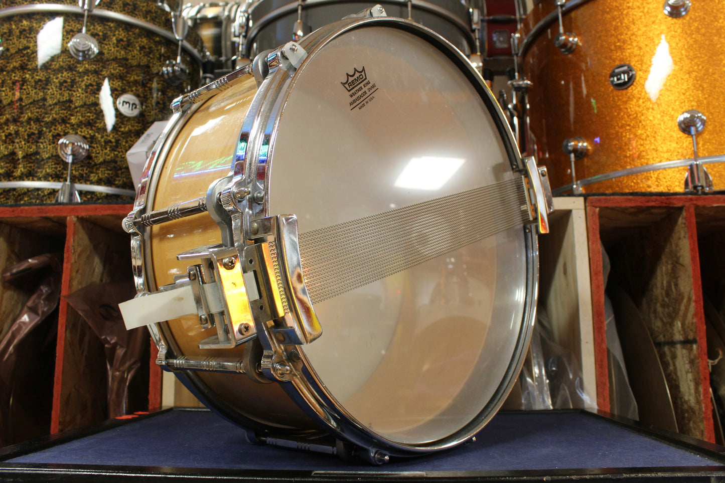 2000s Pearl 6.5x14 Free Floating Snare Drum in Natural Maple