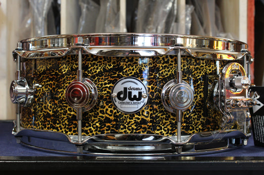 DW Collectors Series Snare Drum 5"x14" in Cheetah Finishply