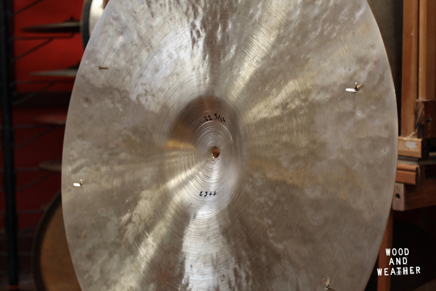 Quiqeg Cymbalsmith 22 5/16" Dirty Boppa Series Ride Cymbal w/ Rivets 2342g