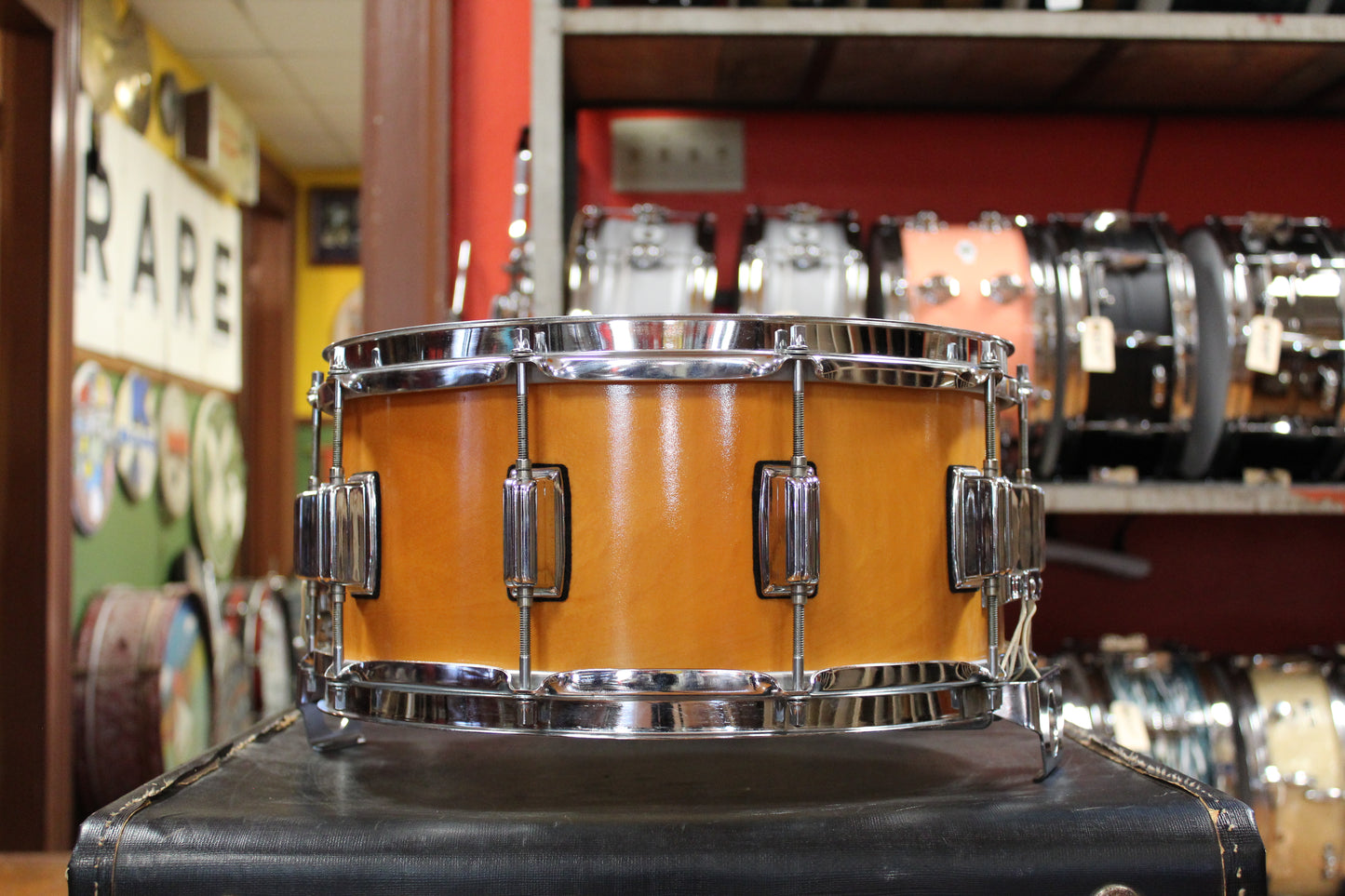 1970s Rogers Big R 6.5x14 Wood Dyna-sonic Snare Drum
