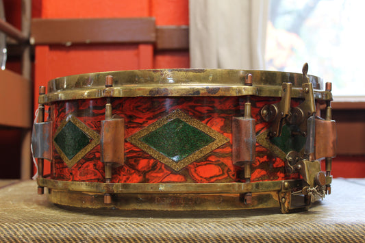 1930s Premier Dominion Super 5.5"x14" Snare Drum in Sunset Pearl