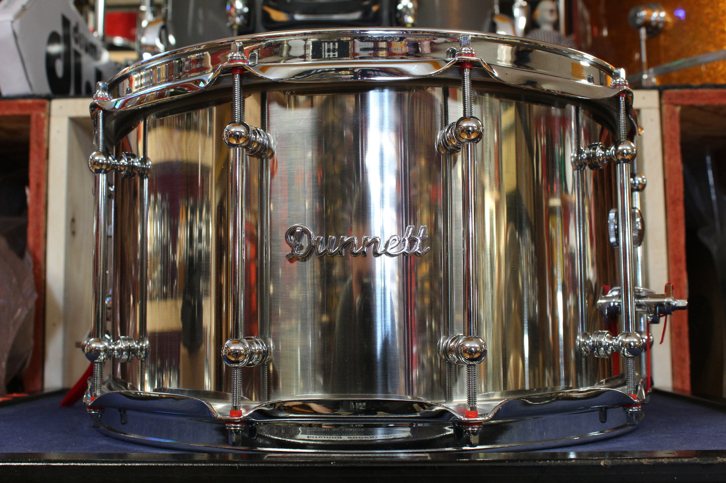Dunnett Classic Stainless Steel Snare Drum 8"x14" Polished