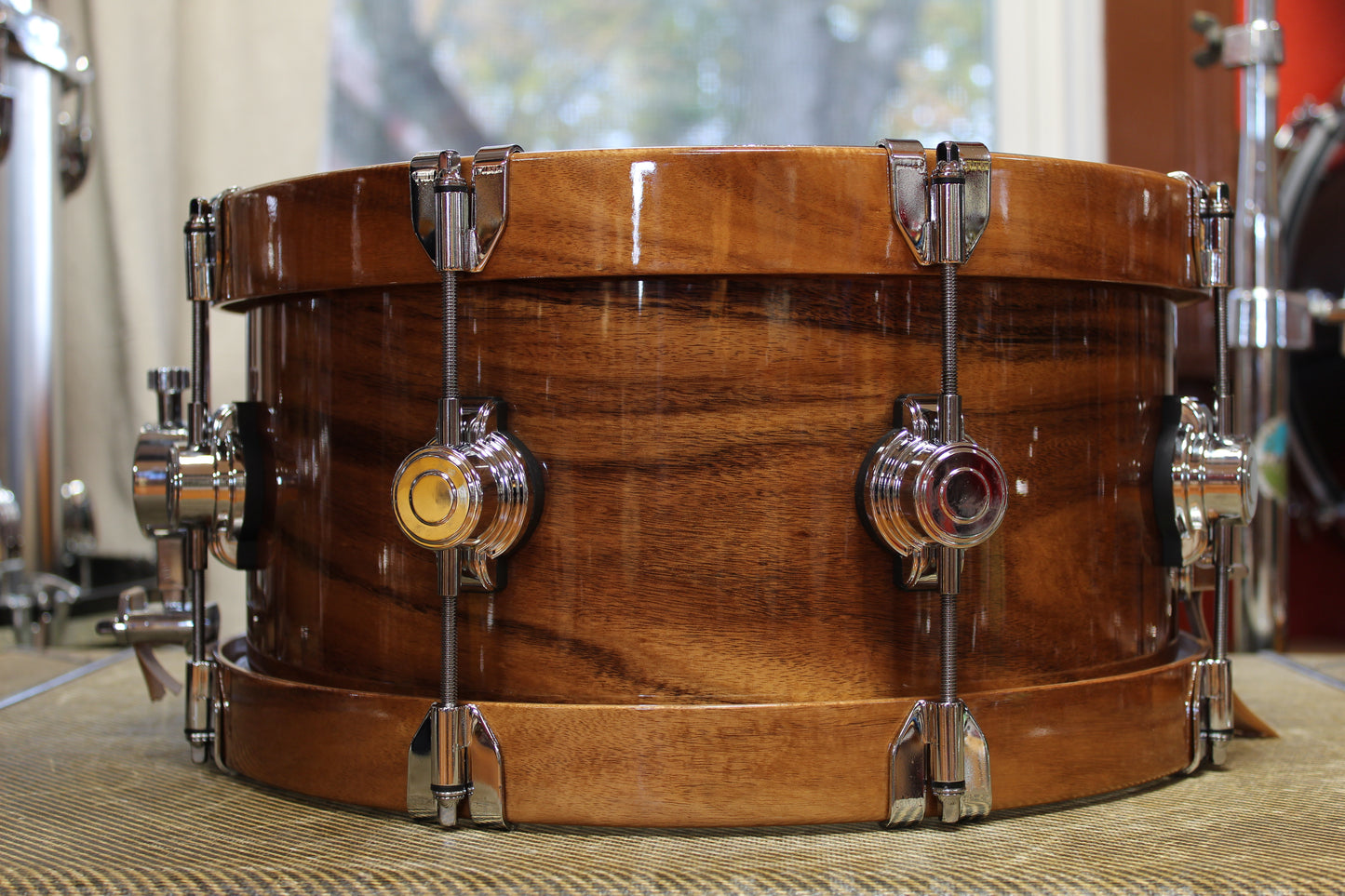 George Way Aristocrat Acacia Snare Drum 7x14 - Natural w/ Wood Hoops