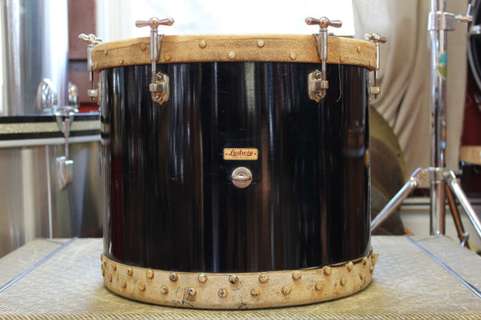 1930s Ludwig 12"x14" Tacked Tom in Black Lacquer