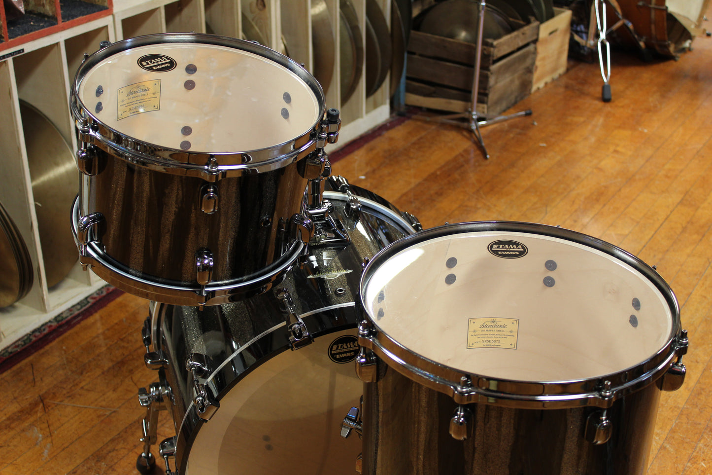 Tama Starclassic Maple in Black Clouds & Silver Linings 14x20 14x14 8x12
