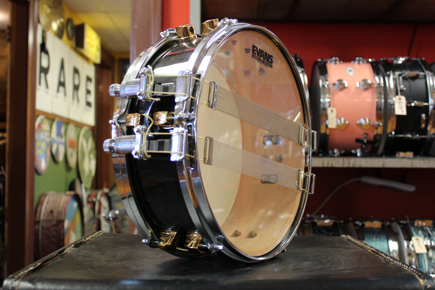 1990s Yamaha 5x13 Dave Weckl Signature Snare Drum in Black Lacquer