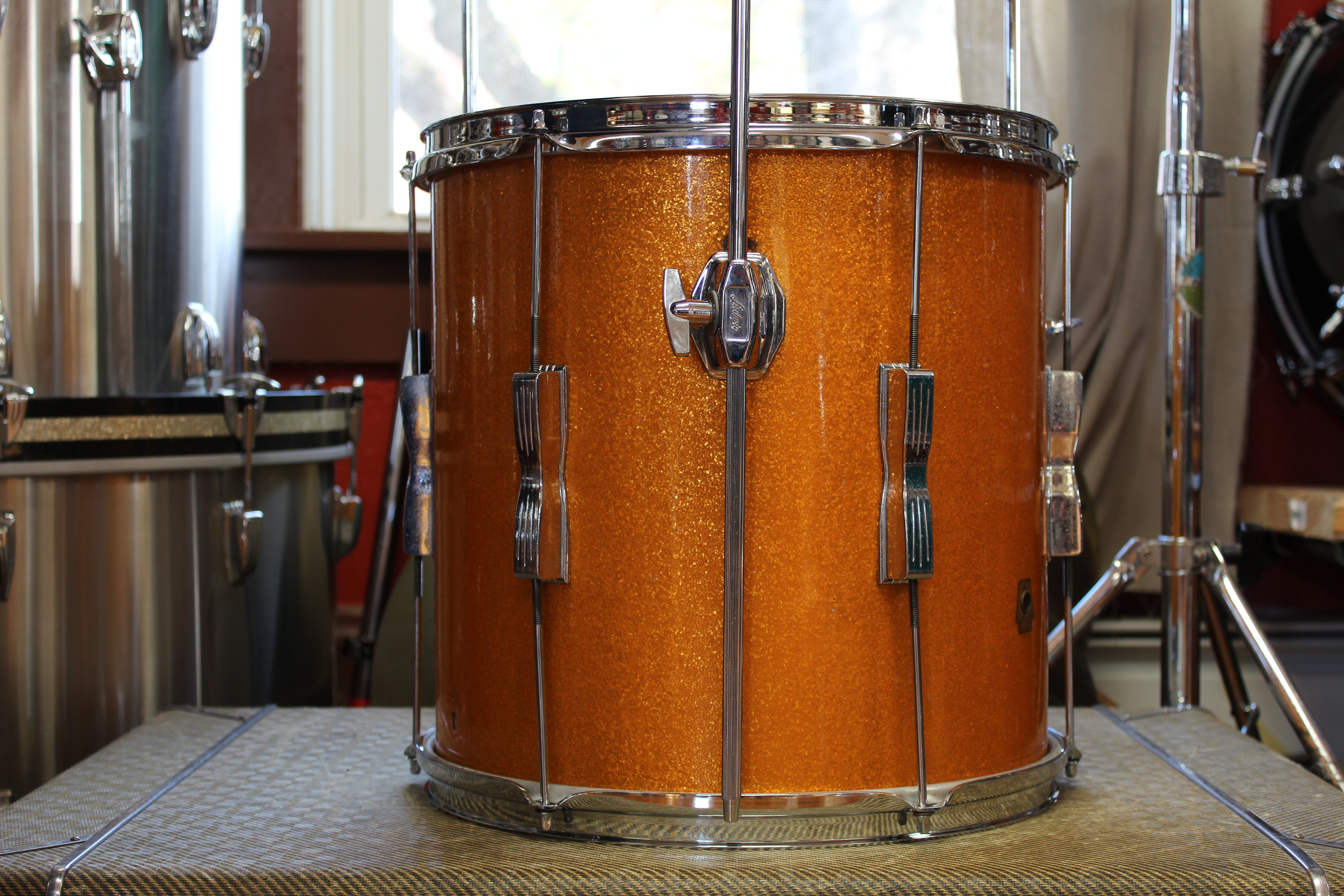 1960s Ludwig Club Date 14x20 14x14 in Gold Sparkle