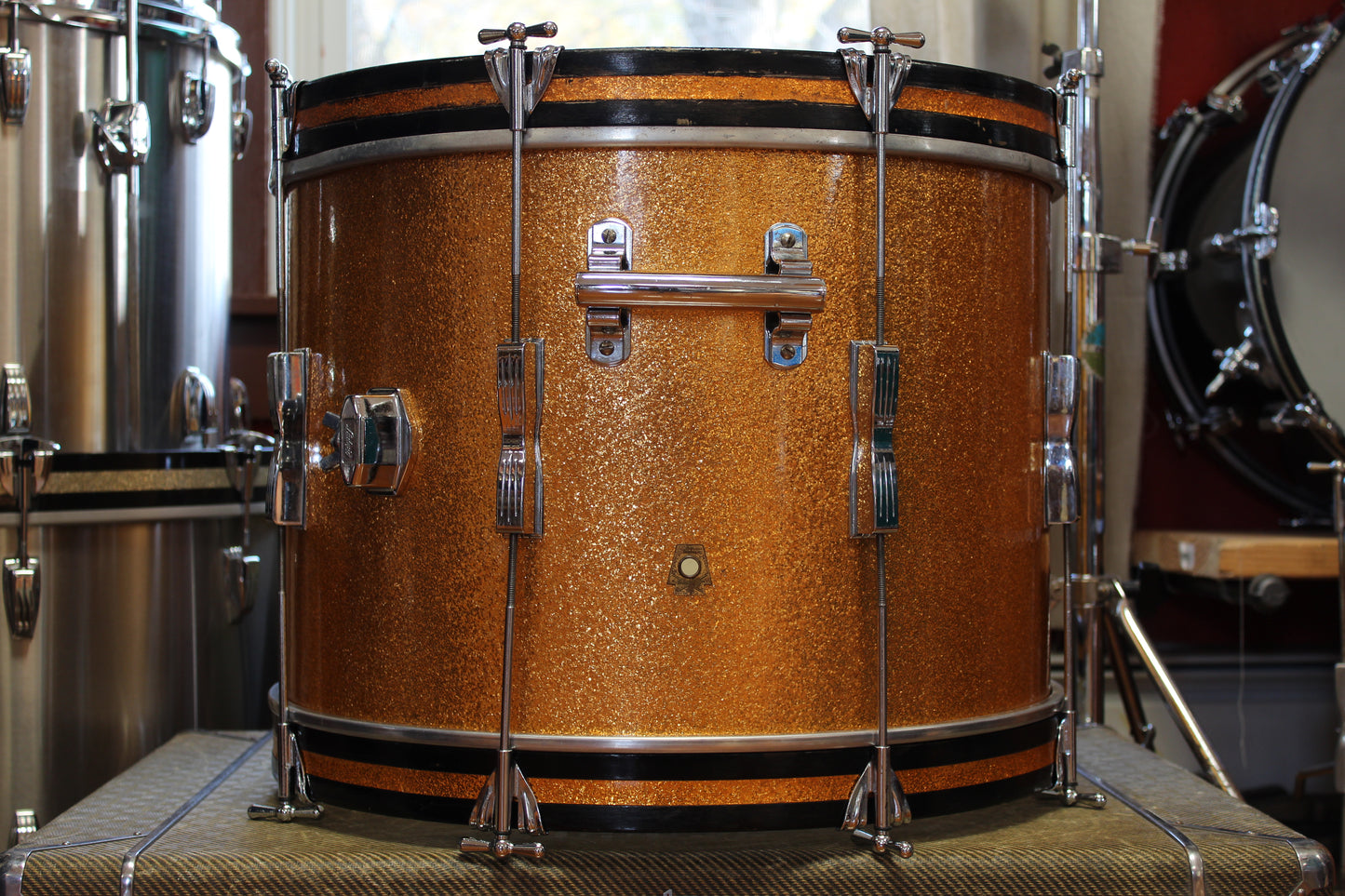 1960s Ludwig Club Date 14x20 14x14 in Gold Sparkle