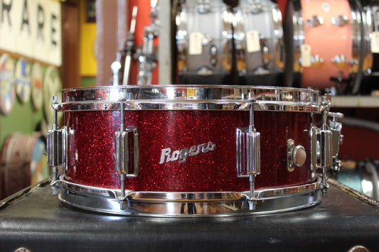 1960s Rogers 5x14 Powertone Snare Drum in Red Sparkle
