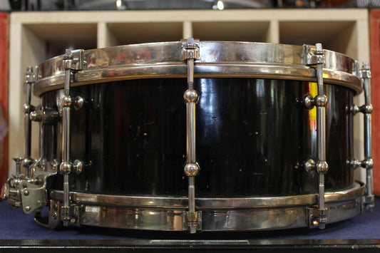 1933 Slingerland 5"x14" DUALL Snare Drum in Black Lacquer
