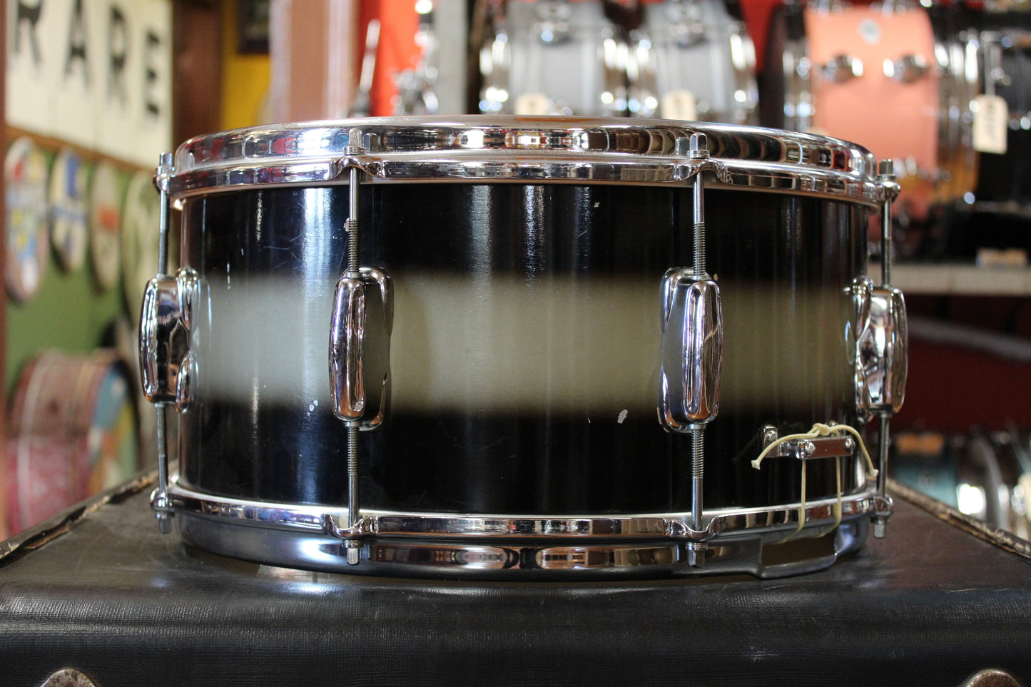 1964 Slingerland 7x14 Hollywood Ace Model Snare Drum in Black and Silver Duco