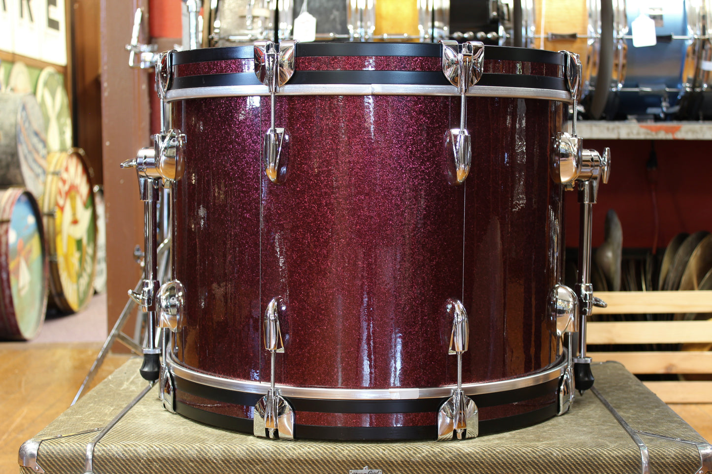 Gretsch USA Custom Outfit in Burgundy Sparkle 14x20 7x10 8x12 14x14 14x16