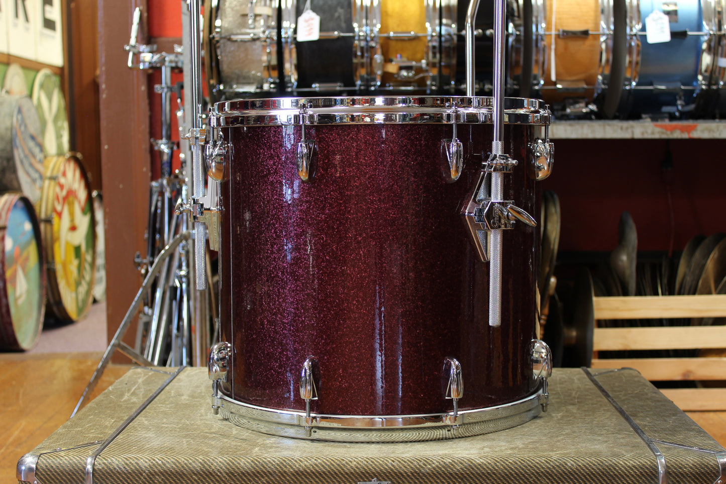 Gretsch USA Custom Outfit in Burgundy Sparkle 14x20 7x10 8x12 14x14 14x16