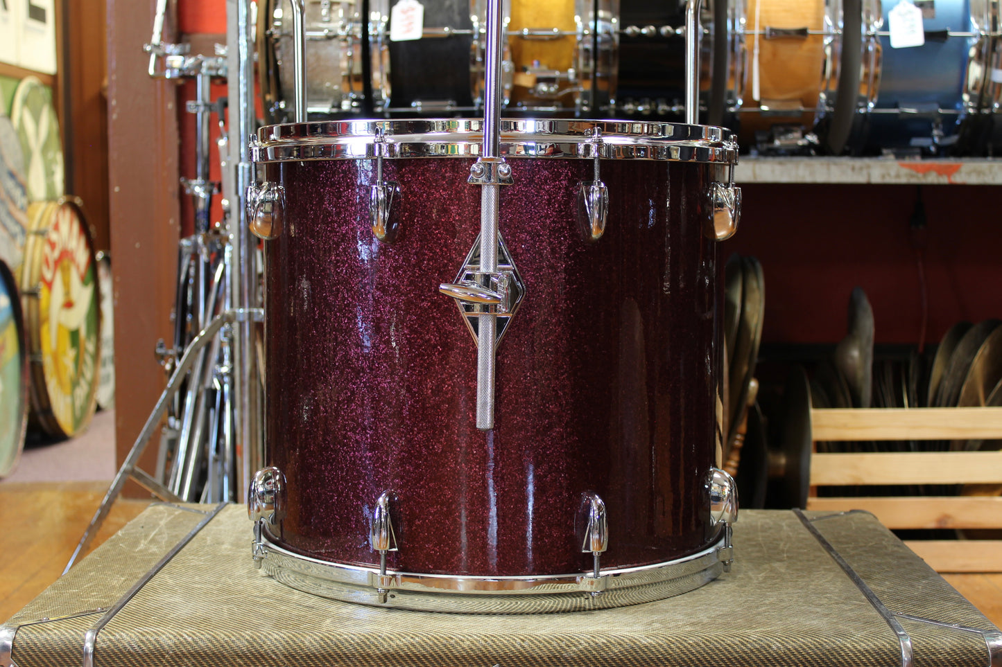 Gretsch USA Custom Outfit in Burgundy Sparkle 14x20 7x10 8x12 14x14 14x16