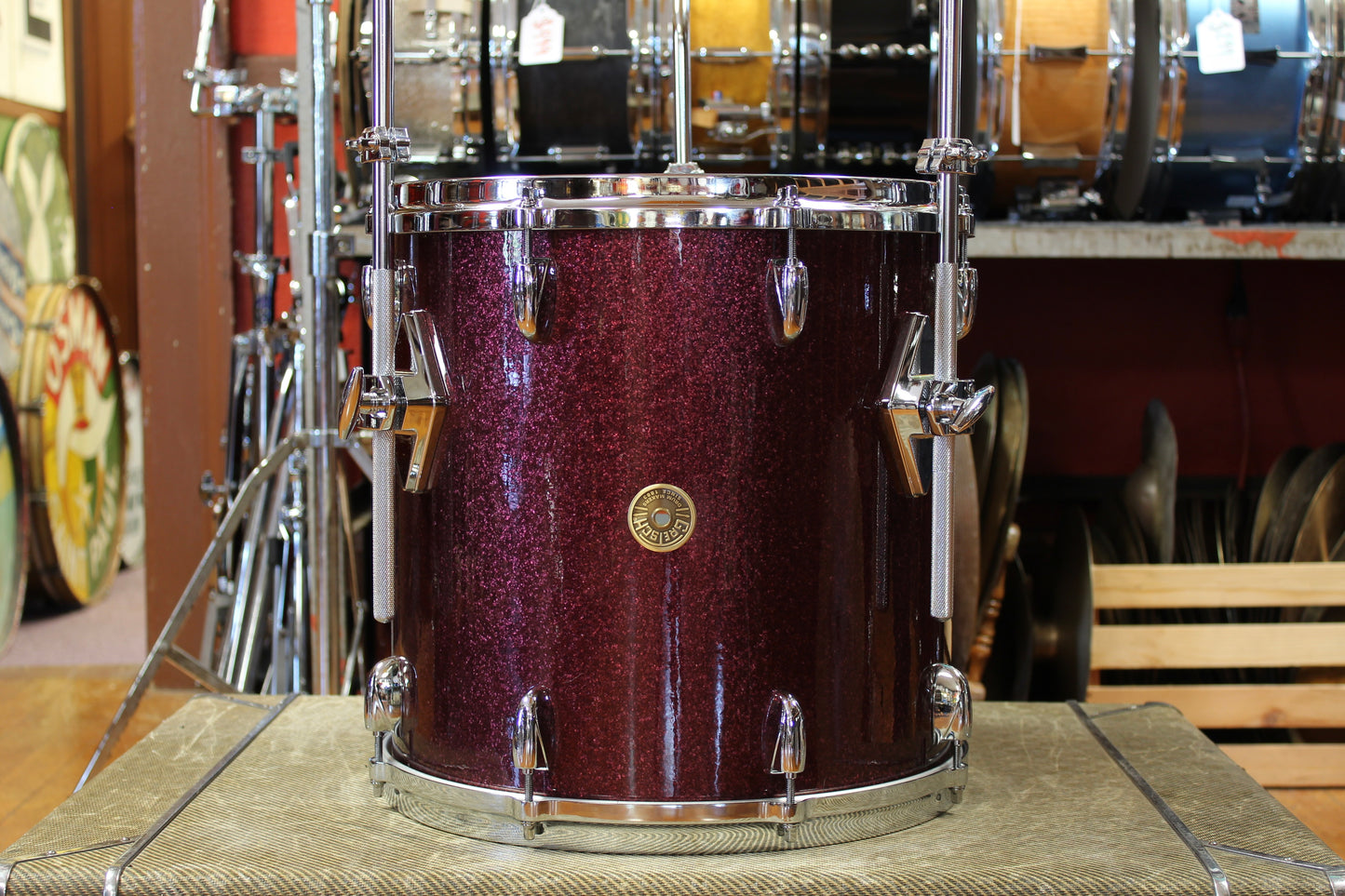 Gretsch USA Custom Outfit in Burgundy Sparkle 14x20 7x10 8x12 14x14 14x16