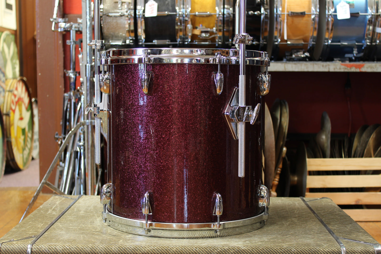 Gretsch USA Custom Outfit in Burgundy Sparkle 14x20 7x10 8x12 14x14 14x16