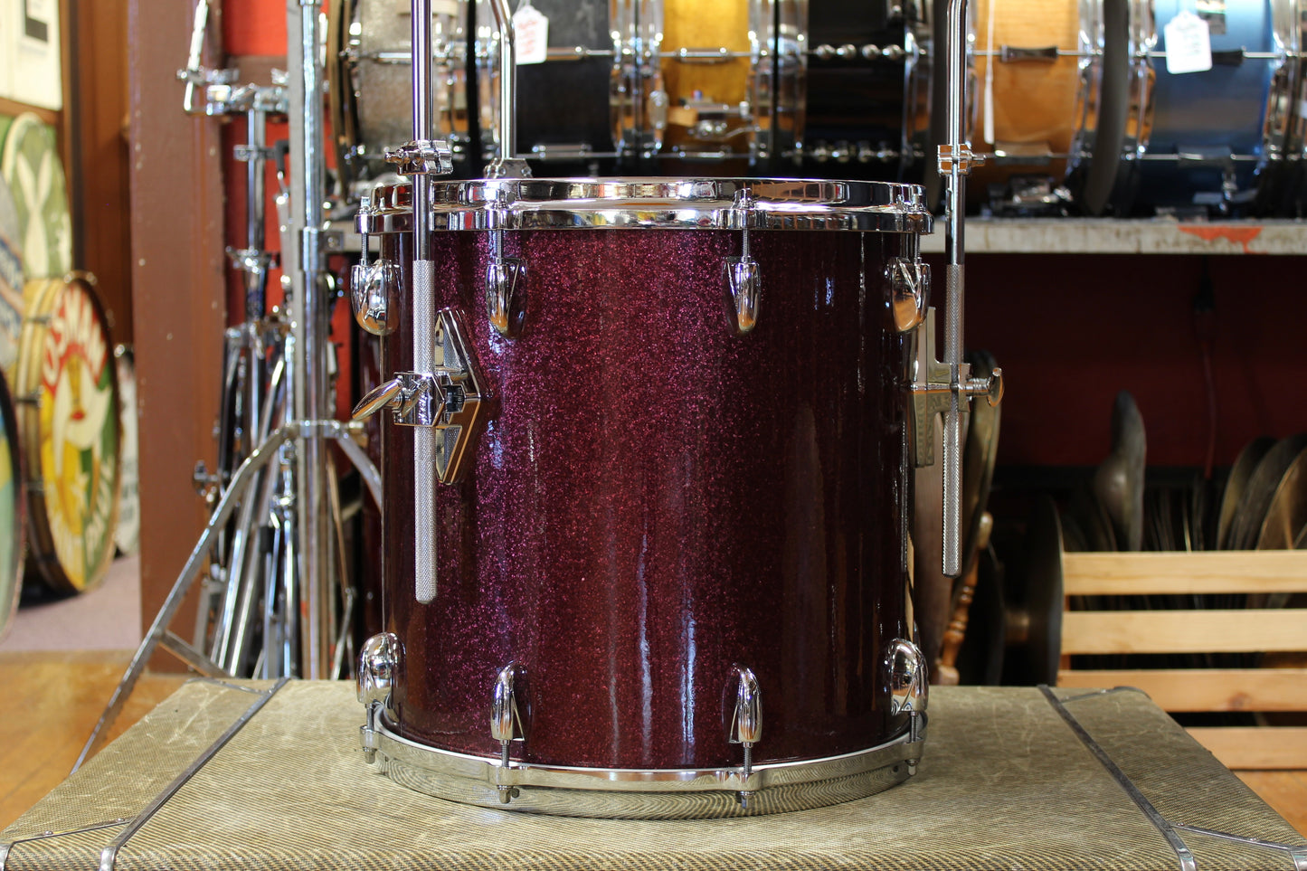 Gretsch USA Custom Outfit in Burgundy Sparkle 14x20 7x10 8x12 14x14 14x16