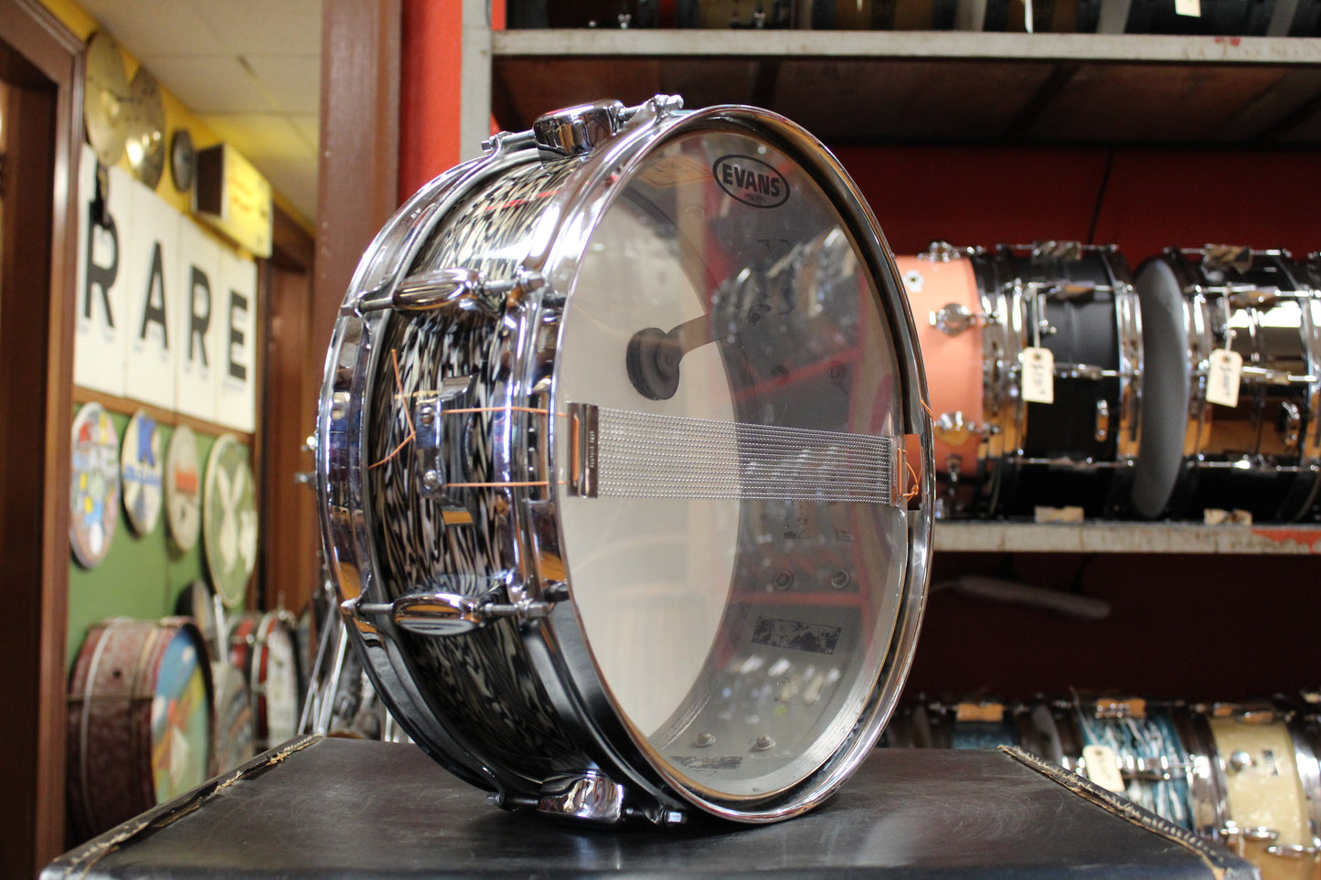 1960s Rogers 5x14 Holiday Snare Drum in Black Onyx