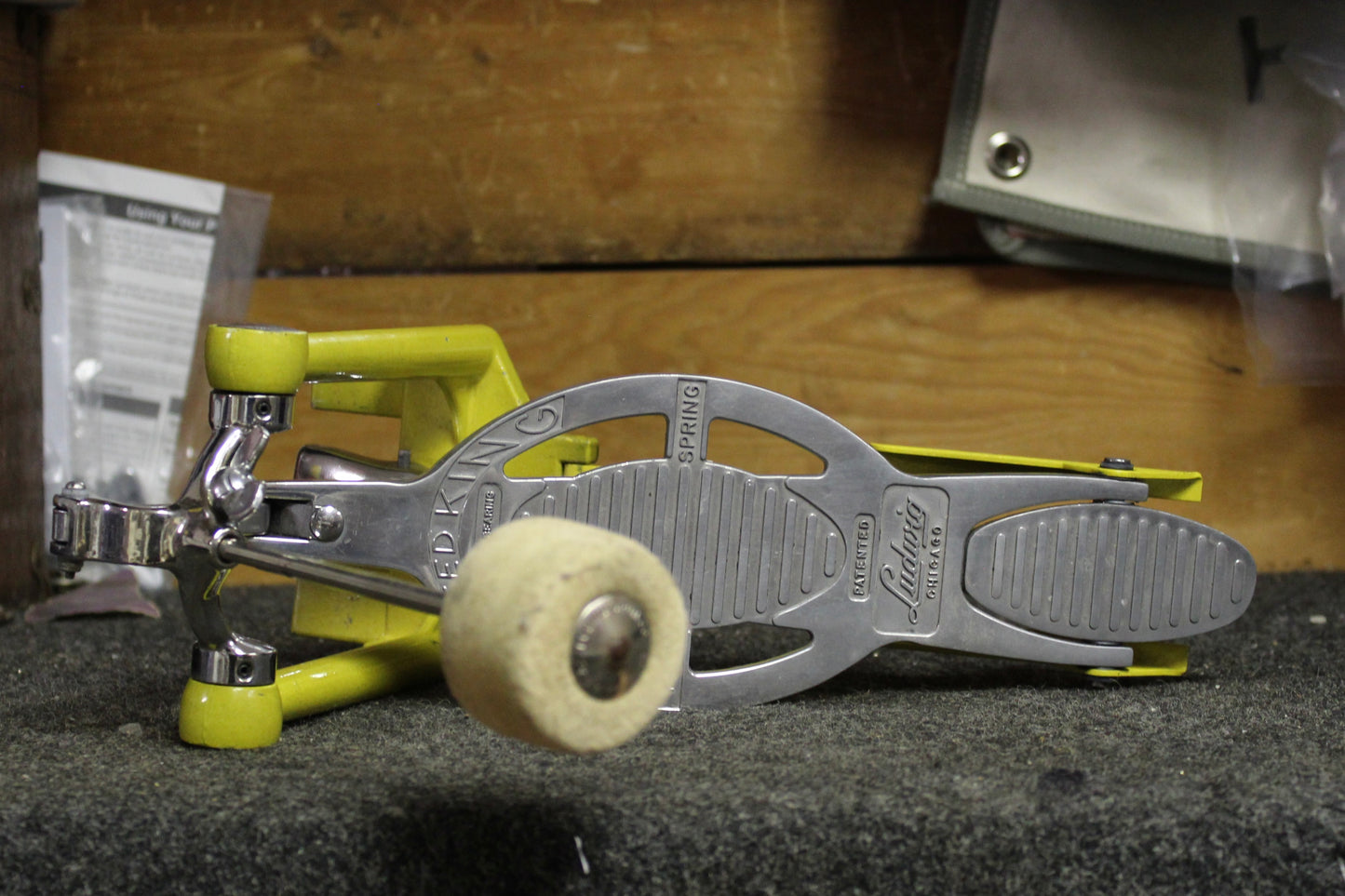 1960's Rebuilt Ludwig Speed King Bass Drum Pedal in Yellow