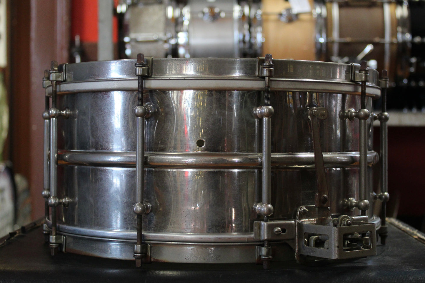 1920s Ludwig 6.5x14 Super Sensitive Nickel Over Brass Snare Drum