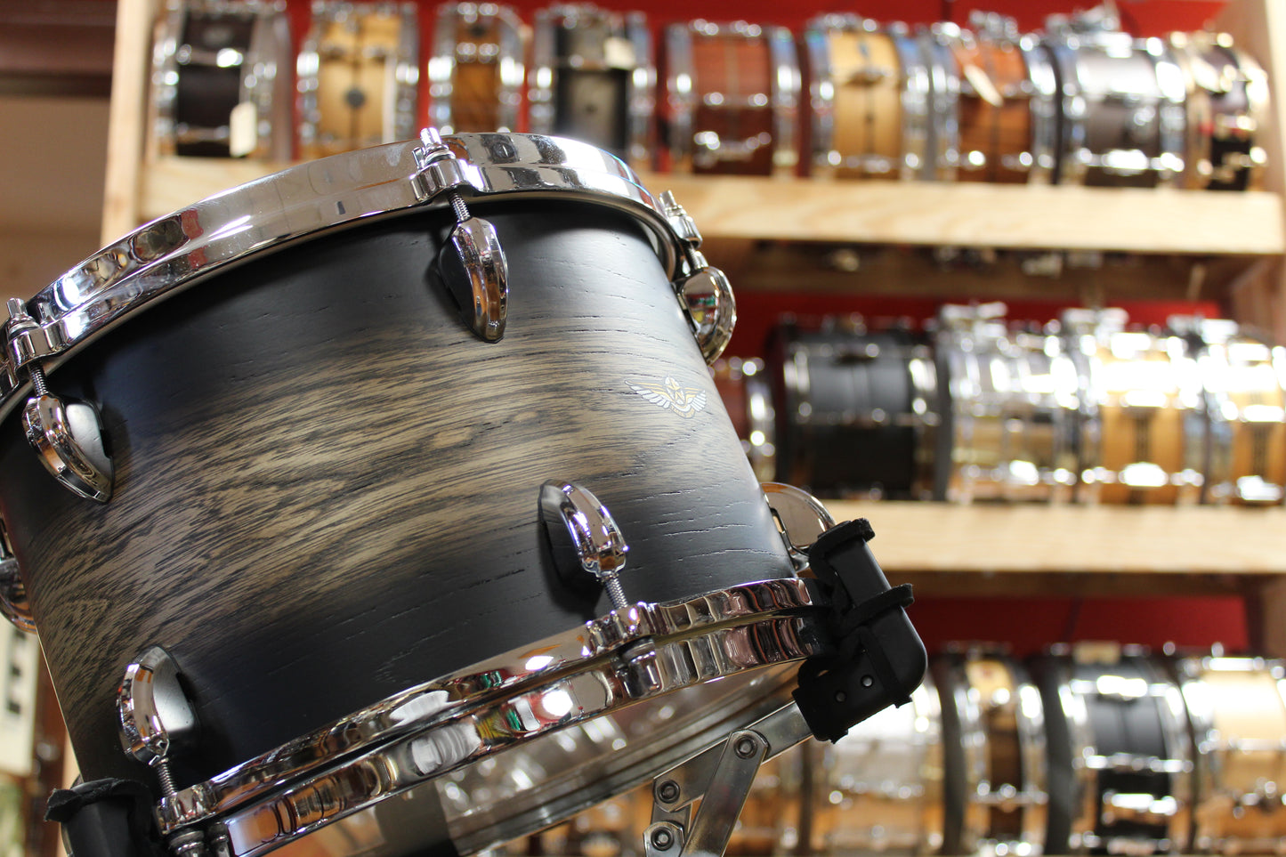 Tama Star Walnut in Satin Black Japanese Sen Burst 18x20 16x16 8x12