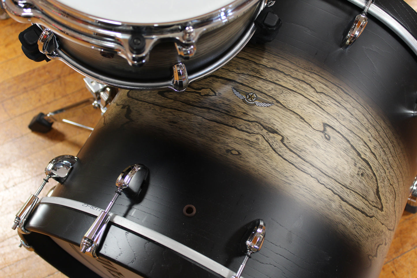 Tama Star Walnut in Satin Black Japanese Sen Burst 18x20 16x16 8x12